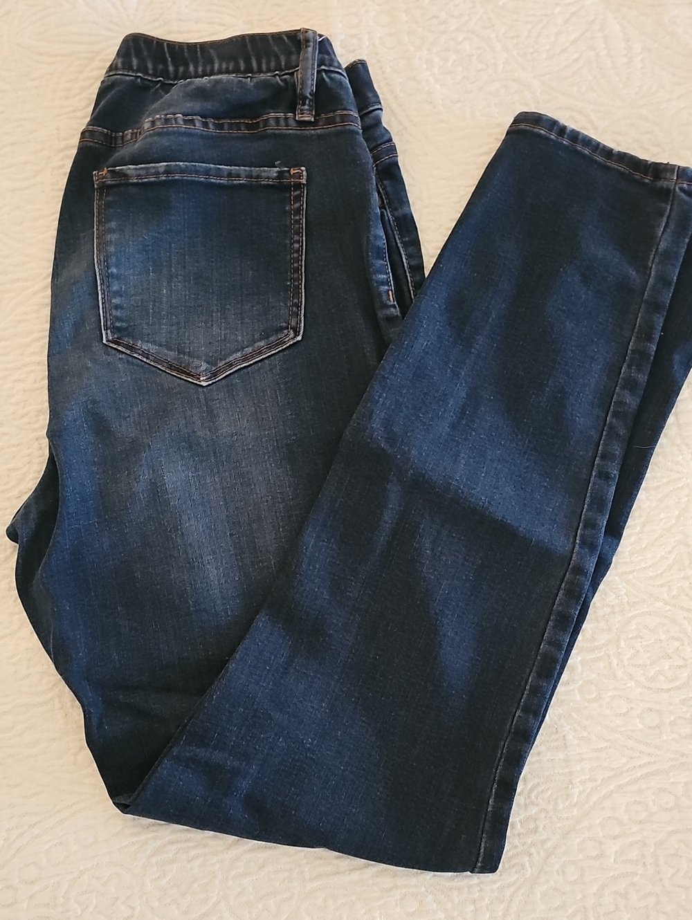 New York & Company Dark Blue Stretch Skinny Jeans Size M